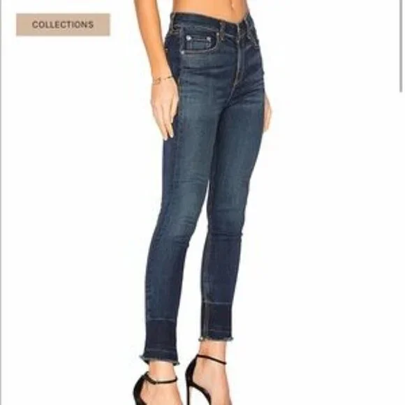 Rag & bone 10 Inch Capri Skinny Jeans in Stanwix Wash Released Raw Hem, Size 24 - Picture 16 of 16